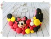 Colier "Minnie Mouse" in nuante de rosu galben si negru