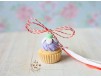 Martisor Pandantiv  Cupcake lila cu floricica alba