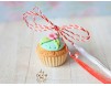 Martisor Pandantiv Cupcake turcoaz cu floricica roz