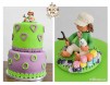 Figurina de tort "Fetita cu Prastie si Dintisor"  personalizata cu numele scris pe cuburi colorate