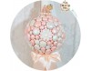 Aranjament pentru Cristelnita si Cadita - tiul si panglica peach decorat cu perle sidefate