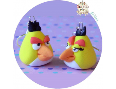 Cercei "Yellow Angry Birds" indragostite