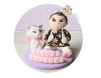 Figurina de tort Bebe & Marie si numele pe Cuburi