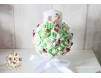 Lumanare de botez pentru fete - decorata cu flori si buburuze