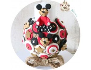 Lumanare de botez "Mickey Mouse" & insertii de iuta