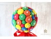 Lumanare de botez - bomboane m&m multicolore, cu fundita rosie