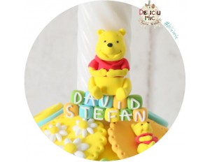 Marturie magnet Winnie the Pooh - personalizat cu numele bebelusului