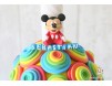 Marturie magnet Mickey Mouse cu body rosu - personalizat cu numele bebelusului