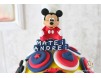Lumanare de botez Scurta "Mickey Mouse" cu panglica rosie