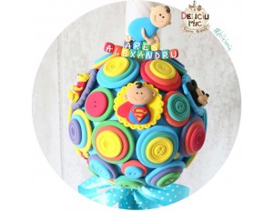 Lumanare de botez Scurta "Supereroi" (Winnie, Superman, Mickey mouse)