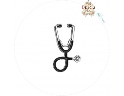 Martisor Brosa Pin Stetoscop Negru