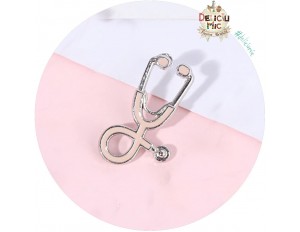 Martisor Brosa Pin Stetoscop roz-pal