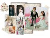 Figurine tort nunta - Mire & Mireasa alaturi de catelul westie si cei 4 papagali