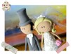 Figurine de tort Mire cu joben, Mireasa si catel labrador