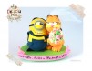 Figurina tort Nunta Mirele Minion si Mireasa Garfield