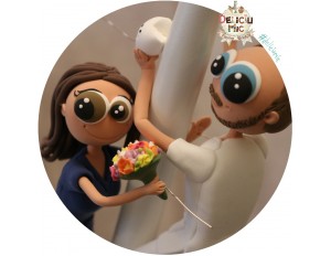 Figurine de tort Mire si Mireasa Medici Dentisti - se catara pe tort.