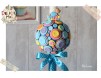 Lumanare de botez pentru baieti decorata cu un magnet Smiley Baby Boy