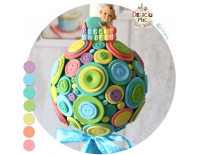 Lumanare de botez pentru baieti cu magnet personalizat "Cute baby Boy"