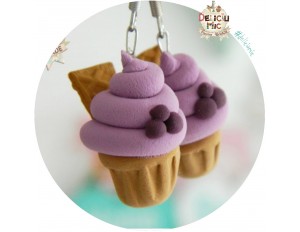 Cercei handmade - Cupcake de afine