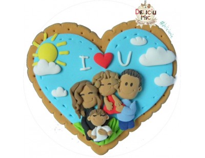 Magnet inimioara personalizat pentru familii