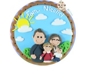 Magnet "Mama, Tata si copii", personalizat cu numele familiei