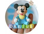 Marturie magnet Mickey Mouse - personalizat cu numele bebelusului