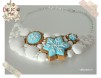 Colier statement "Happy White Winter" cu stelute decorate cu fulgi de zapada