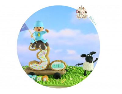 Figurina de tort aniversara Baietel 3 ani - Figurina Pokoyo si Oita Timmy
