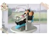 Figurine de tort pentru nunta -Unit dentar bleo, Mireasa Medic Stomatolog si Mirele pacient