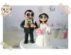 Figurine de tort pentru nunta -  Mireasa Medic Stomatolog si Mirele microbist Real madrid