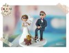 Figurine de tort pentru nunta - Mirii sunt suporteri de fotbal