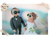 Figurine de tort pentru nunta - Mire si Mireasa cartoonish