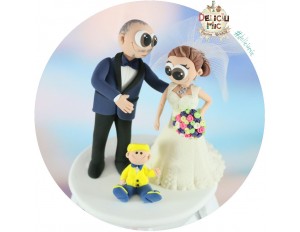 Figurine de tort pentru nunta - Mire, Mireasa si bebelusul lor