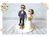 Figurine de tort pentru nunta - Mirii si catelul lor