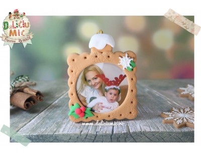 Decoratiune Rama Foto Biscuit "Happy Holidays"