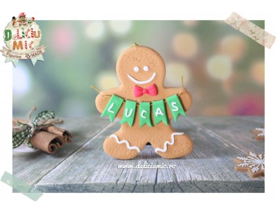 Decoratiune personalizata cu Numele "Christmas Gingerbread Man" 