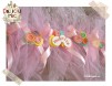 Aranjament Cristelnita si Cadita - tiul roz si nasturi multicolori
