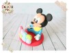 Figurina de tort Baby Mickey Mouse personalizata cu numele bebelusului