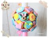 Lumanari botez "Minnie Mouse" cu floricele si fluturi multicolori