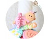 Marturie de botez magnet "Smiley Baby Girl" fetita cu tutu roz personalizata cu numele 