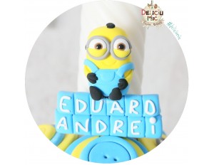 Marturie de botez "Minion" - personalizat cu numele bebelusului 