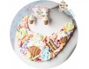 Set Colier Delicios - felii de tort, cupcake-uri si acadele multicolore si cercei cupcake