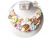 Set Colier Delicios - felii de tort, cupcake-uri si acadele multicolore si cercei cupcake