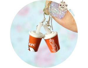 Cercei pahare de suc "Coca-Cola & KFC"