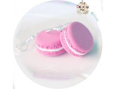 Cercei macarons roz